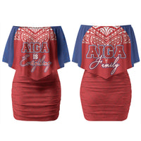 Aiga Samoa Couples Matching Off Shoulder Short Dress and Long Sleeve Button Shirt Aiga Is Everything LT05 - Polynesian Pride
