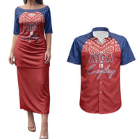 Aiga Samoa Couples Matching Puletasi and Hawaiian Shirt Aiga Is Everything LT05 Red - Polynesian Pride