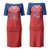 Aiga Samoa Couples Matching Puletasi and Long Sleeve Button Shirt Aiga Is Everything LT05 - Polynesian Pride