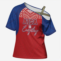Aiga Samoa Cross Shoulder Shirt Aiga Is Everything LT05 Female Red - Polynesian Pride