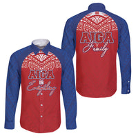 Aiga Samoa Family Matching Mermaid Dress and Hawaiian Shirt Aiga Is Everything LT05 Dad's Shirt - Long Sleeve Red - Polynesian Pride