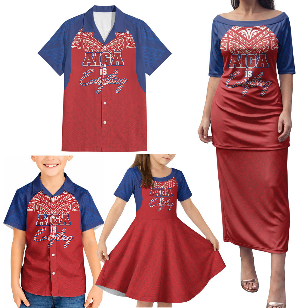Aiga Samoa Family Matching Puletasi and Hawaiian Shirt Aiga Is Everything LT05 - Polynesian Pride