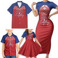 Aiga Samoa Family Matching Short Sleeve Bodycon Dress and Hawaiian Shirt Aiga Is Everything LT05 - Polynesian Pride