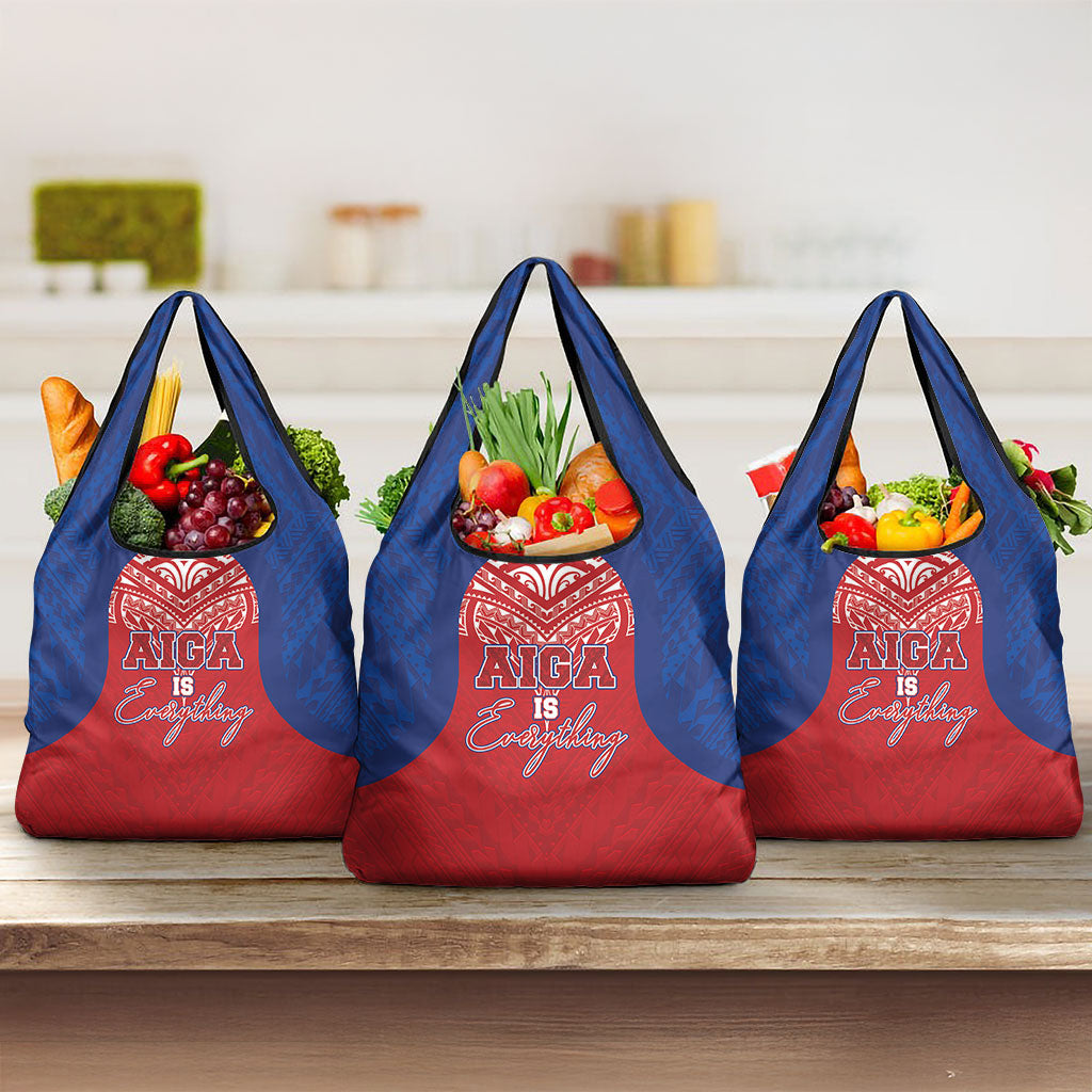 Aiga Samoa Grocery Bag Aiga Is Everything LT05 3-pack One Size Red - Polynesian Pride