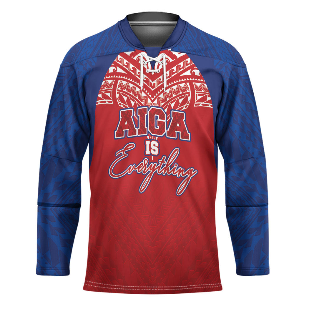 Aiga Samoa Hockey Jersey Aiga Is Everything LT05 Unisex Red - Polynesian Pride