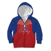 Aiga Samoa Kid Hoodie Aiga Is Everything LT05 Zip Hoodie Red - Polynesian Pride