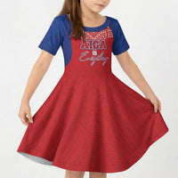 Aiga Samoa Kid Short Sleeve Dress Aiga Is Everything LT05 KID Red - Polynesian Pride