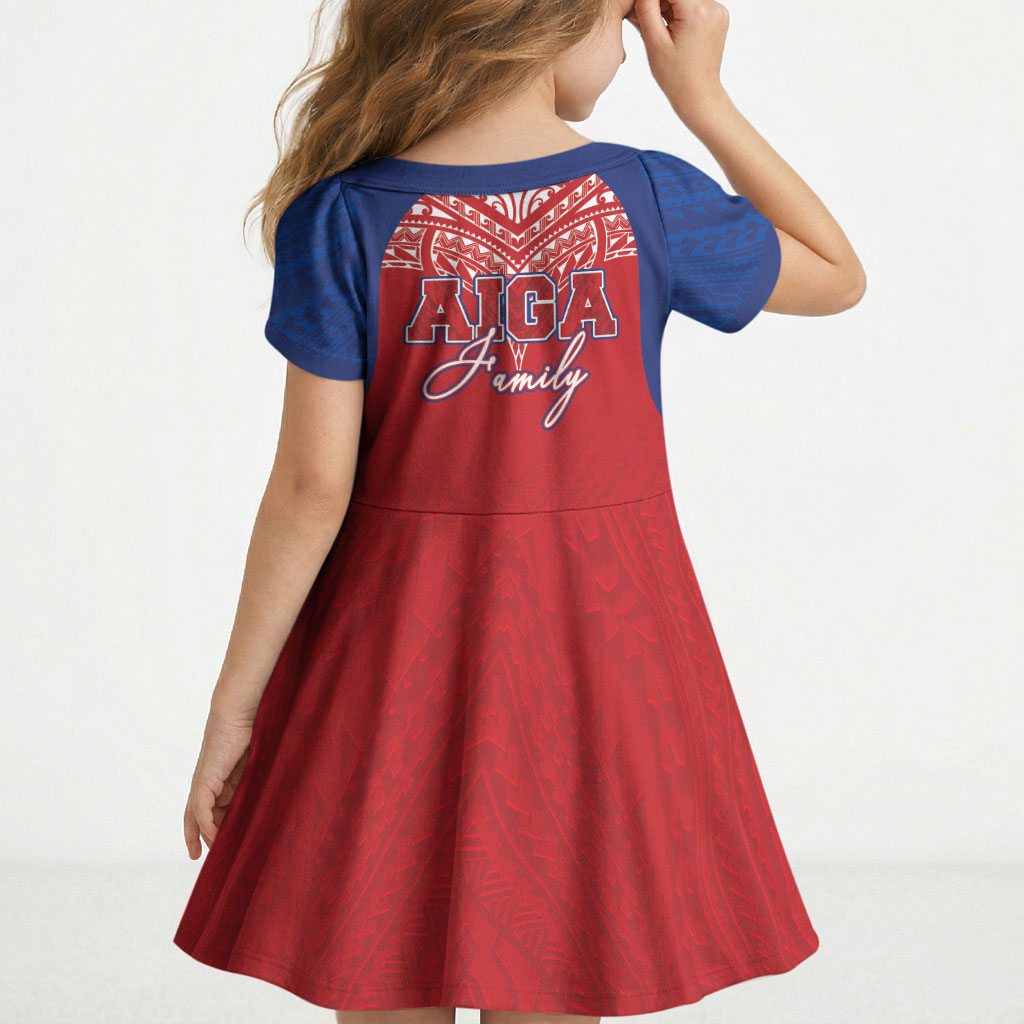 Aiga Samoa Kid Short Sleeve Dress Aiga Is Everything LT05 - Polynesian Pride