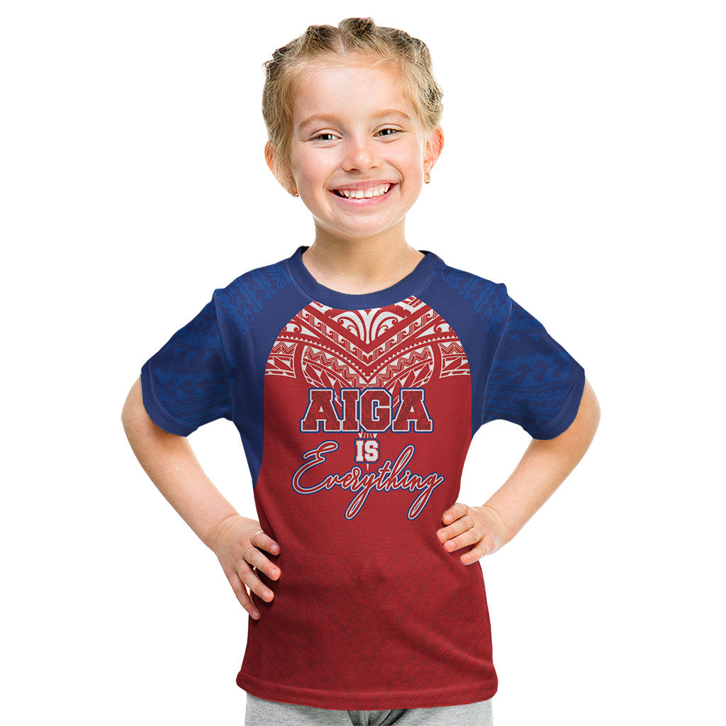 Aiga Samoa Kid T Shirt Aiga Is Everything LT05 Red - Polynesian Pride