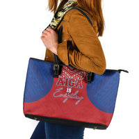 Aiga Samoa Leather Tote Bag Aiga Is Everything LT05 Red - Polynesian Pride