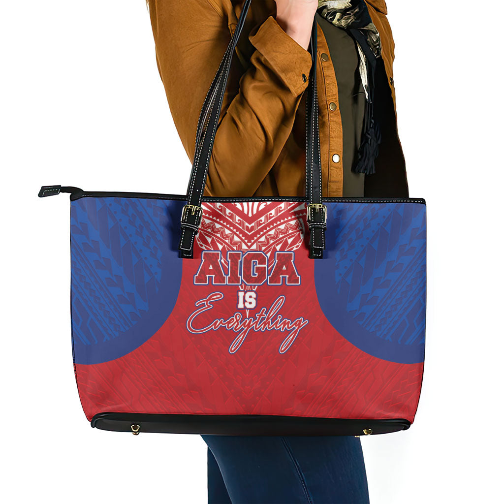 Aiga Samoa Leather Tote Bag Aiga Is Everything LT05 - Polynesian Pride