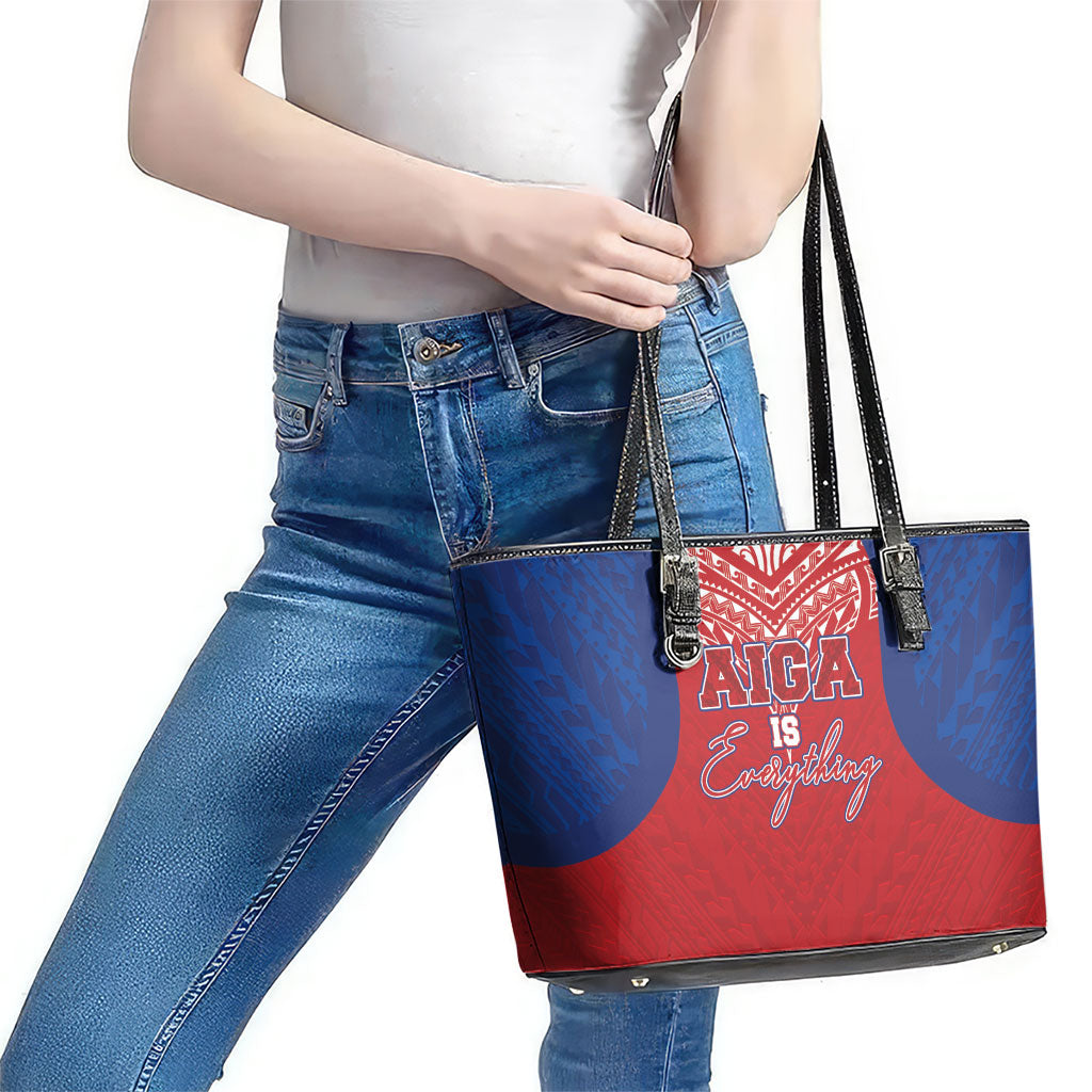 Aiga Samoa Leather Tote Bag Aiga Is Everything LT05 - Polynesian Pride