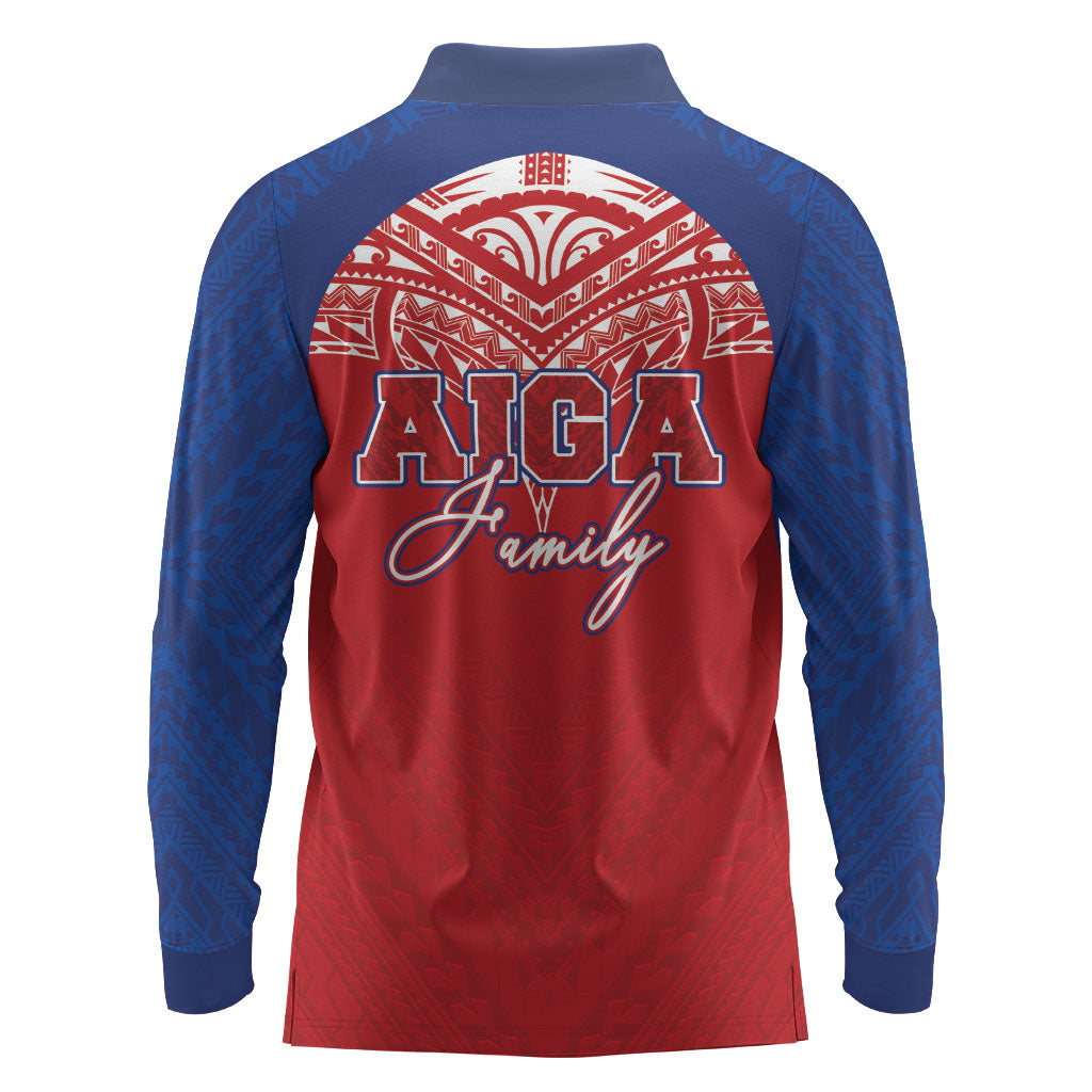 Aiga Samoa Long Sleeve Polo Shirt Aiga Is Everything LT05 - Polynesian Pride