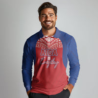 Aiga Samoa Long Sleeve Polo Shirt Aiga Is Everything LT05 - Polynesian Pride