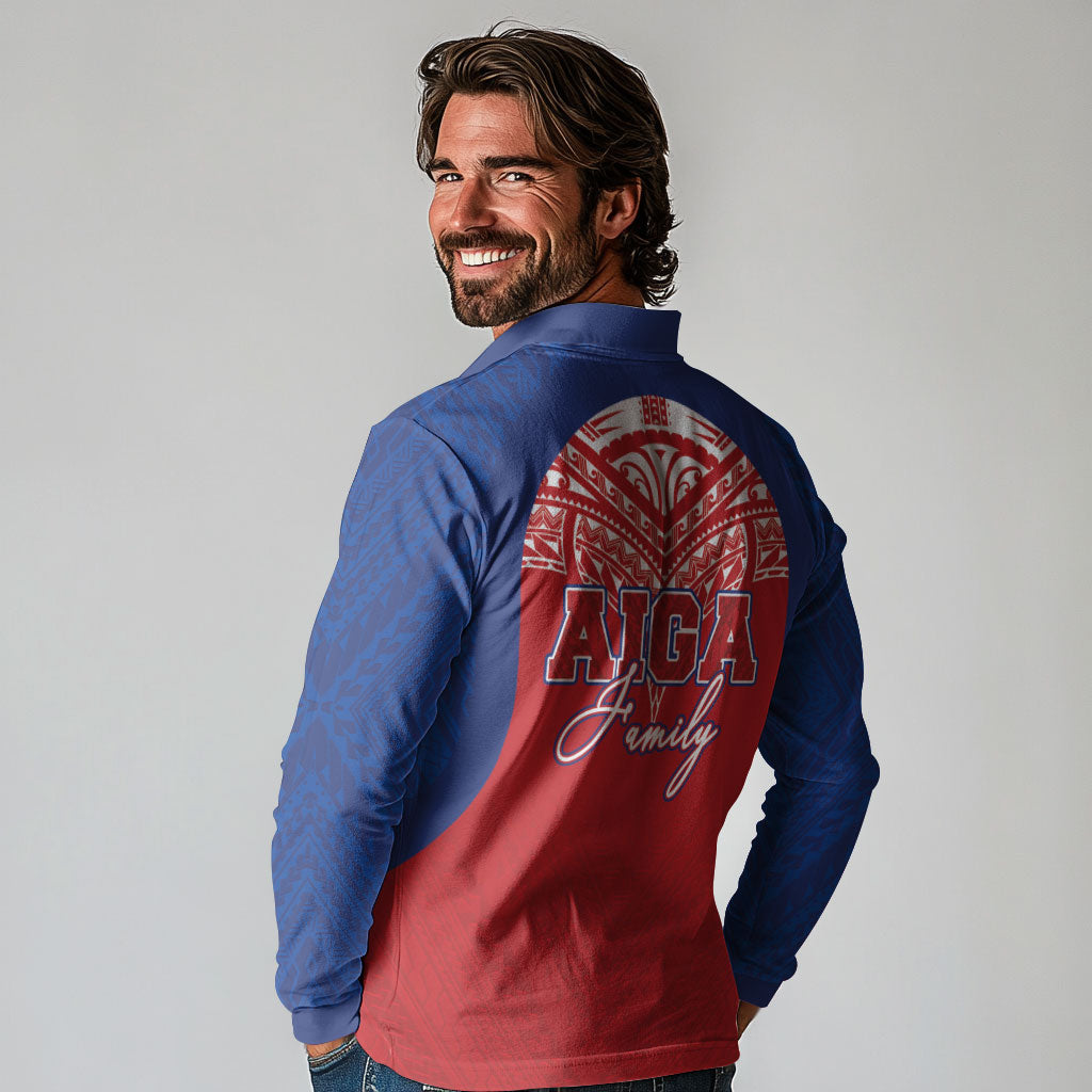 Aiga Samoa Long Sleeve Polo Shirt Aiga Is Everything LT05 - Polynesian Pride
