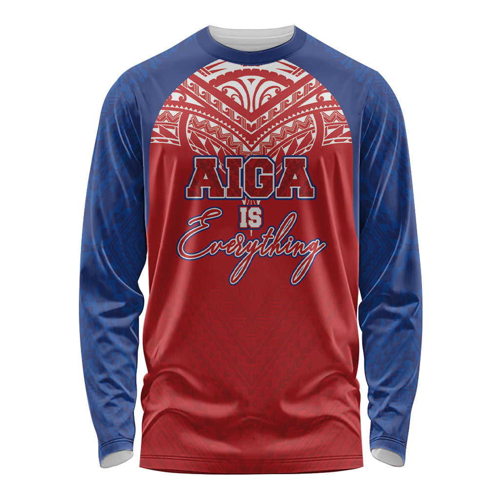 Aiga Samoa Long Sleeve Shirt Aiga Is Everything LT05 Unisex Red - Polynesian Pride