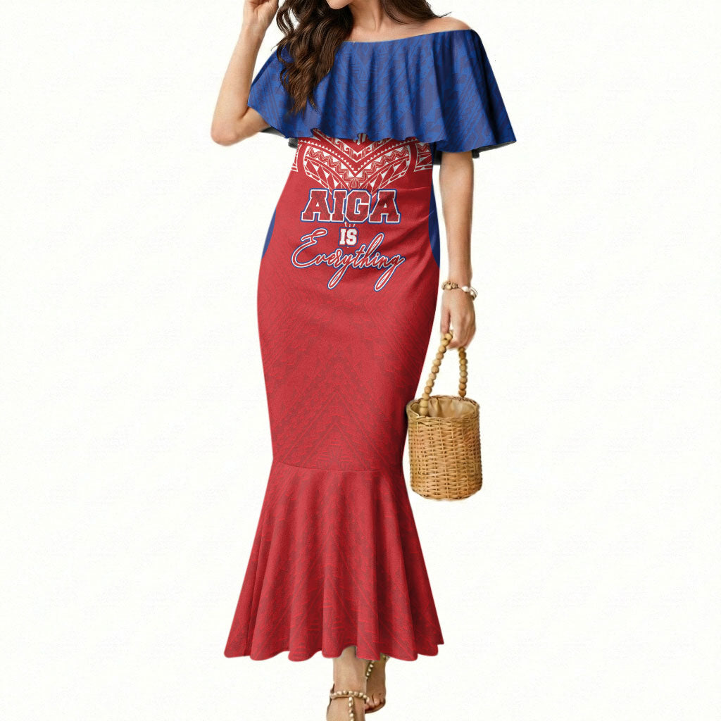 Aiga Samoa Mermaid Dress Aiga Is Everything LT05 Women Red - Polynesian Pride