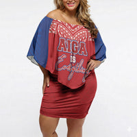 Aiga Samoa Off Shoulder Short Dress Aiga Is Everything LT05 Women Red - Polynesian Pride