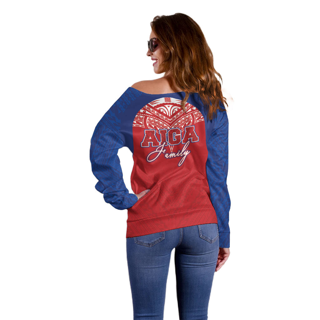 Aiga Samoa Off Shoulder Sweater Aiga Is Everything LT05 - Polynesian Pride