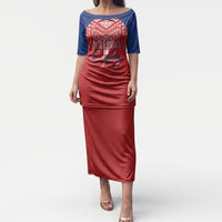 Aiga Samoa Puletasi Aiga Is Everything LT05 Long Dress Red - Polynesian Pride
