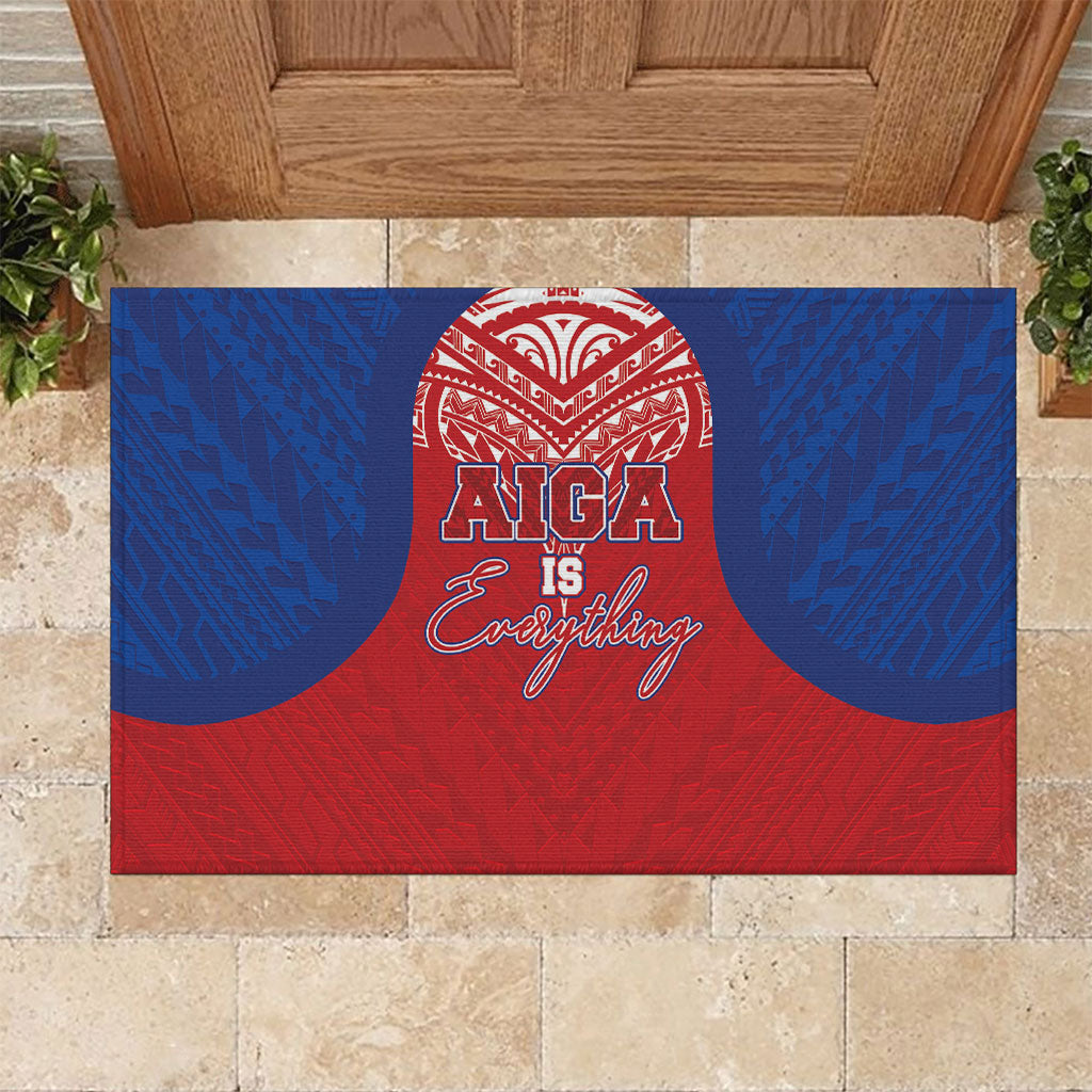 Aiga Samoa Rubber Doormat Aiga Is Everything LT05 Red - Polynesian Pride
