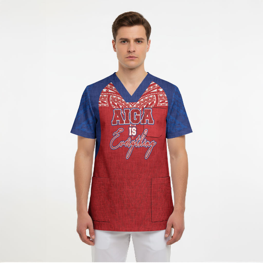 Aiga Samoa Scrub Top Aiga Is Everything LT05 - Polynesian Pride