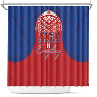 Aiga Samoa Shower Curtain Aiga Is Everything LT05 Red - Polynesian Pride