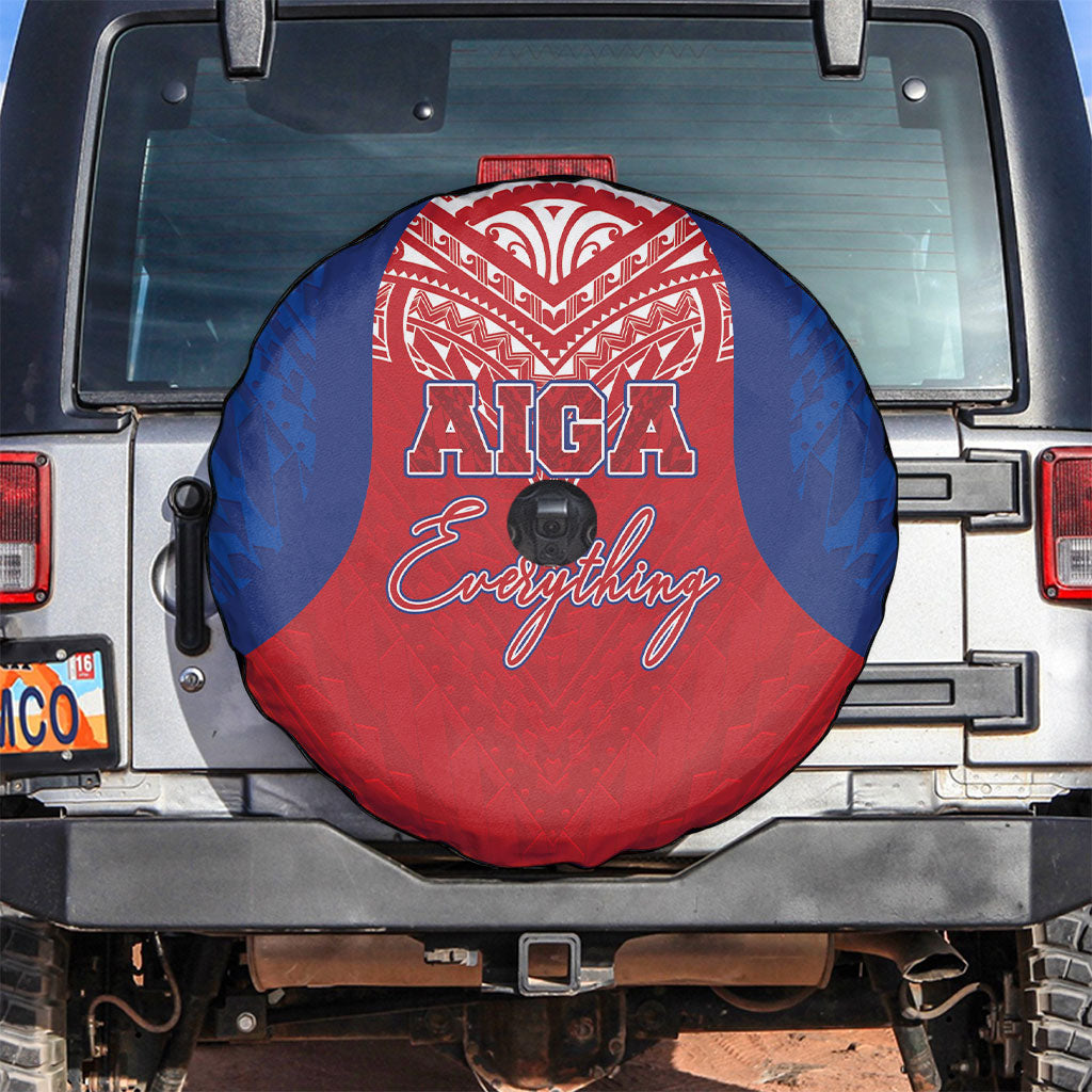 Aiga Samoa Spare Tire Cover Aiga Is Everything LT05 Red - Polynesian Pride