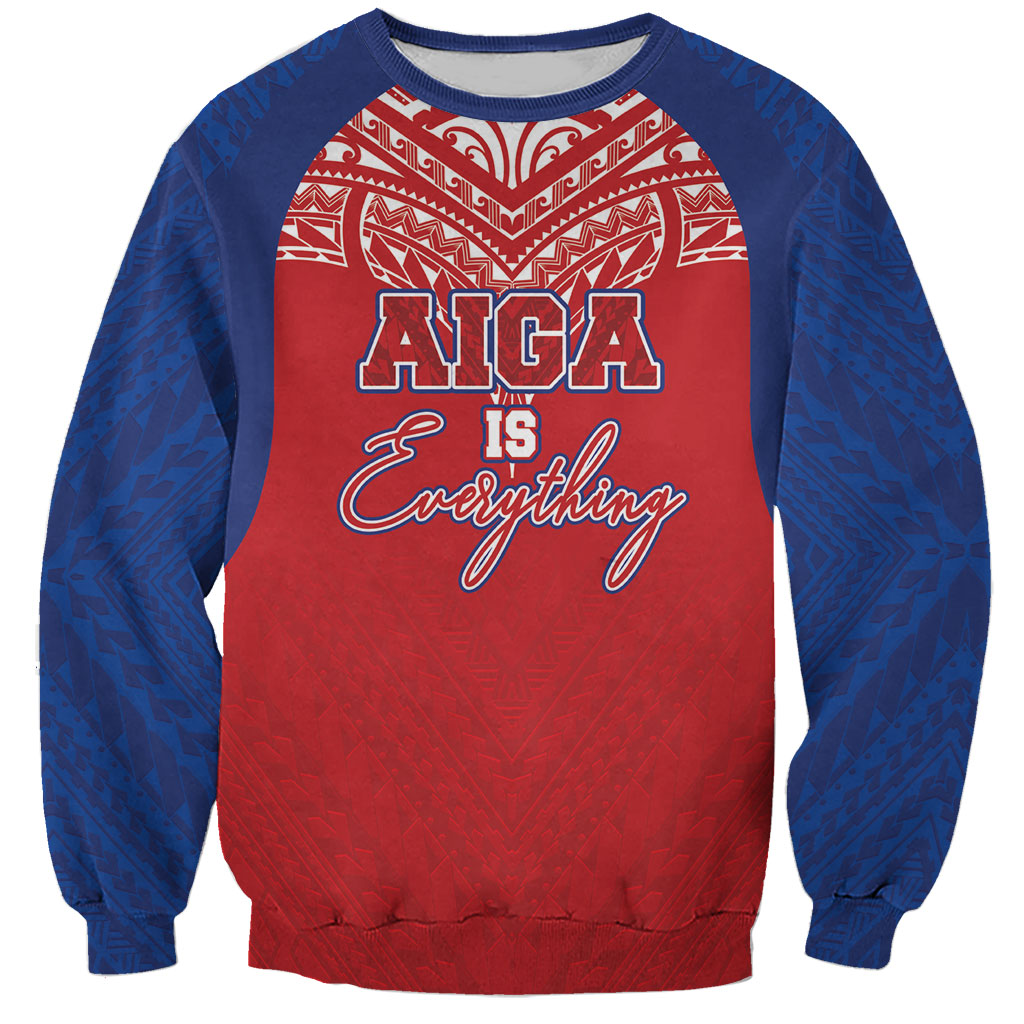 Aiga Samoa Sweatshirt Aiga Is Everything LT05 Unisex Red - Polynesian Pride