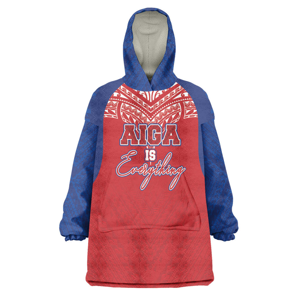 Aiga Samoa Wearable Blanket Hoodie Aiga Is Everything LT05 One Size Red - Polynesian Pride