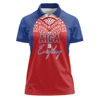 Aiga Samoa Women Polo Shirt Aiga Is Everything LT05 Female Red - Polynesian Pride