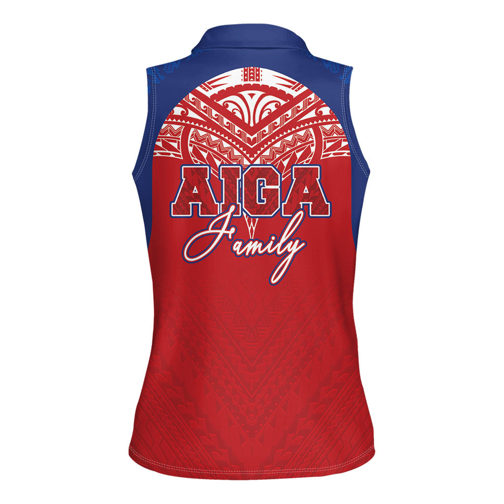 Aiga Samoa Women Sleeveless Polo Shirt Aiga Is Everything LT05 - Polynesian Pride