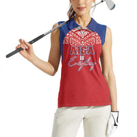 Aiga Samoa Women Sleeveless Polo Shirt Aiga Is Everything LT05 - Polynesian Pride