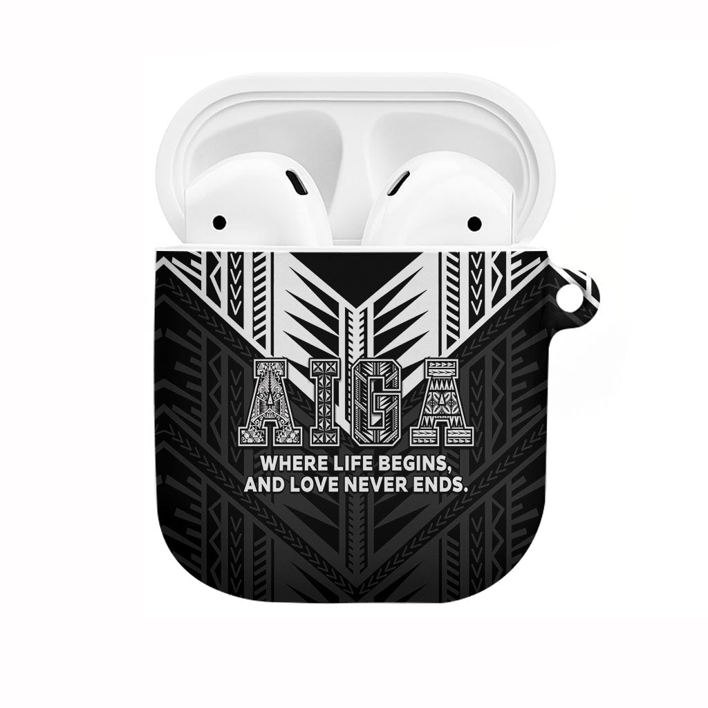 Samoa Aiga AirPods Case Samoan Tribal Pattern LT05 Black - Polynesian Pride