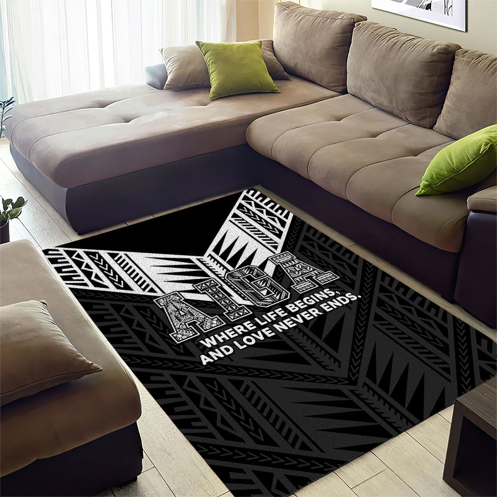 Samoa Aiga Area Rug Samoan Tribal Pattern LT05 - Polynesian Pride