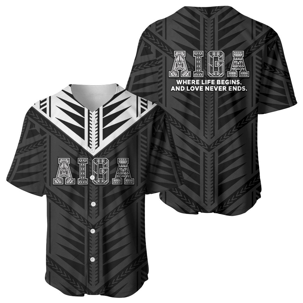 Samoa Aiga Baseball Jersey Samoan Tribal Pattern LT05 - Polynesian Pride
