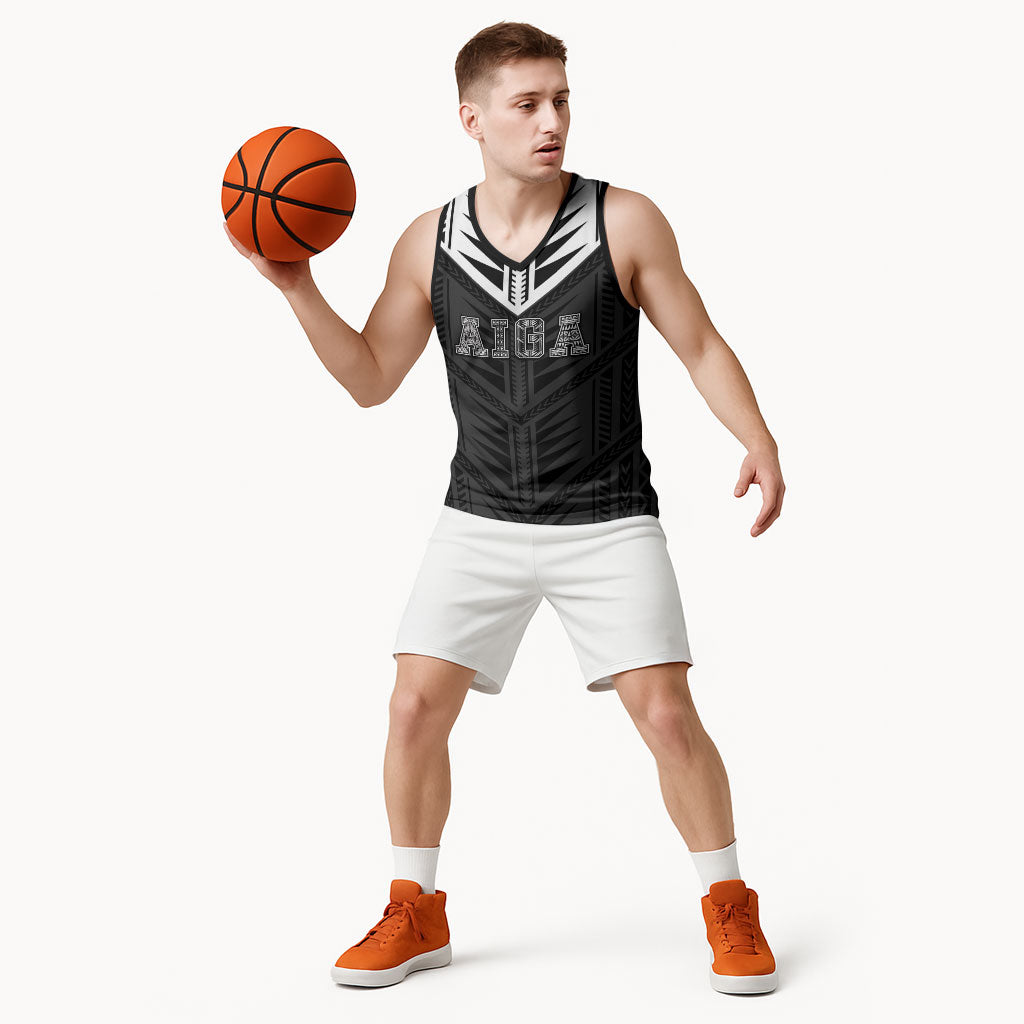 Samoa Aiga Basketball Jersey Samoan Tribal Pattern LT05 - Polynesian Pride