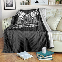 Samoa Aiga Blanket Samoan Tribal Pattern LT05 Black - Polynesian Pride