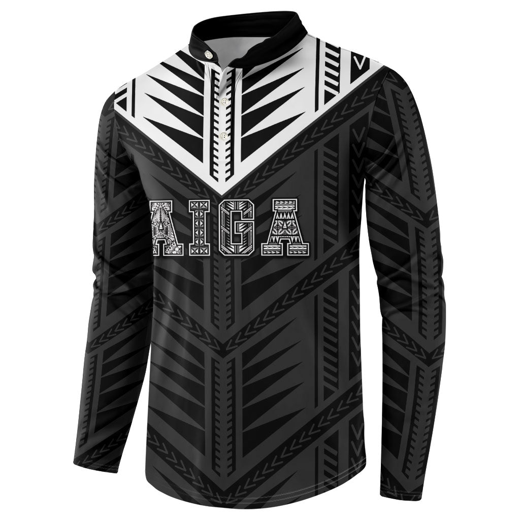 Samoa Aiga Button Sweatshirt Samoan Tribal Pattern LT05 - Polynesian Pride