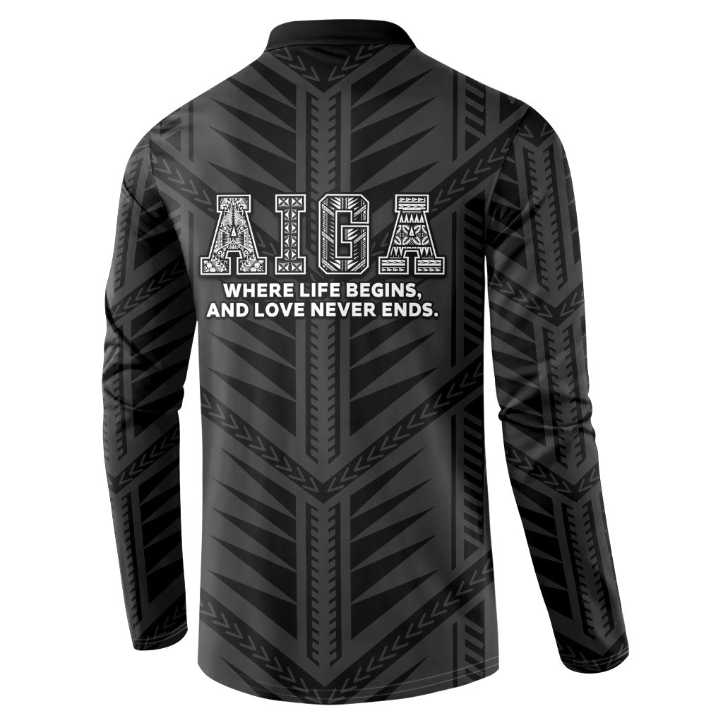 Samoa Aiga Button Sweatshirt Samoan Tribal Pattern LT05 - Polynesian Pride
