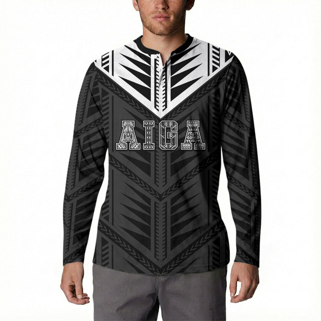 Samoa Aiga Button Sweatshirt Samoan Tribal Pattern LT05 - Polynesian Pride