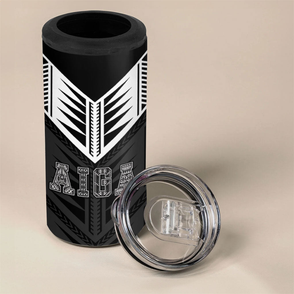 Samoa Aiga 4 in 1 Can Cooler Tumbler Samoan Tribal Pattern LT05 - Polynesian Pride