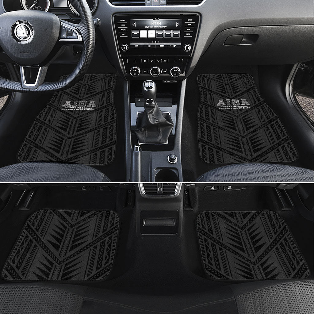 Samoa Aiga Car Mats Samoan Tribal Pattern LT05 Set 4pcs Black - Polynesian Pride