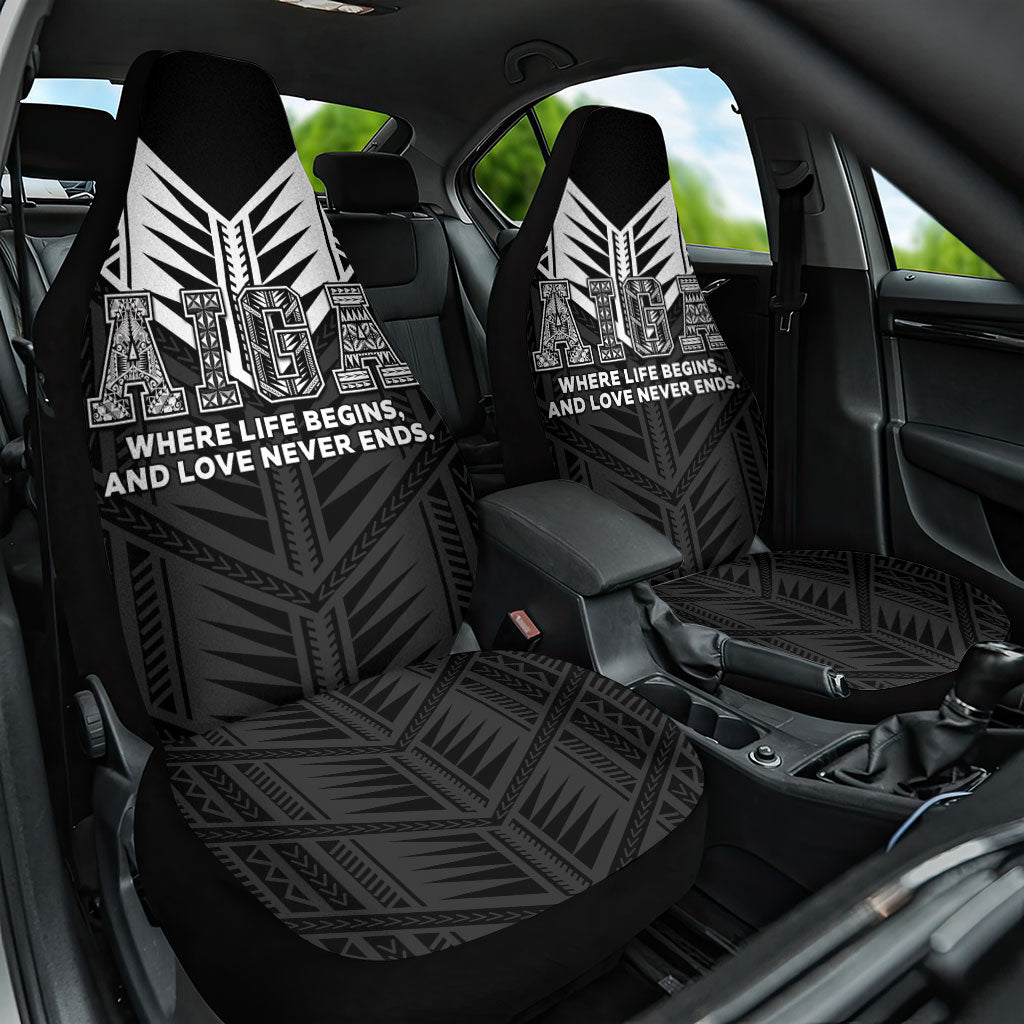 Samoa Aiga Car Seat Cover Samoan Tribal Pattern LT05 One Size Black - Polynesian Pride