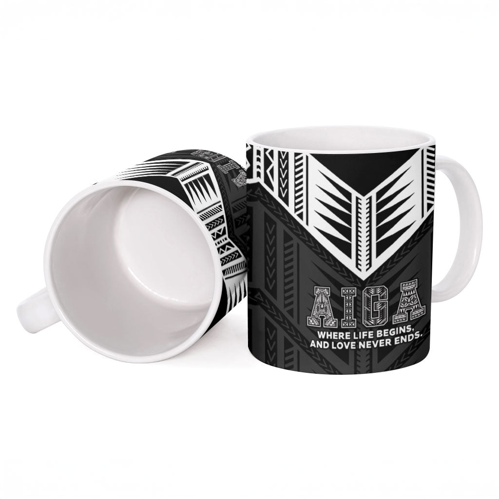 Samoa Aiga Ceramic Mug Samoan Tribal Pattern LT05 - Polynesian Pride