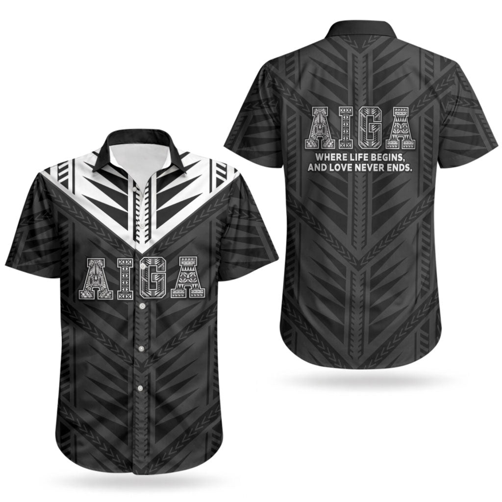Samoa Aiga Couples Matching Summer Maxi Dress and Hawaiian Shirt Samoan Tribal Pattern LT05 - Polynesian Pride