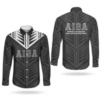 Samoa Aiga Couples Matching Tank Maxi Dress and Long Sleeve Button Shirt Samoan Tribal Pattern LT05 - Polynesian Pride