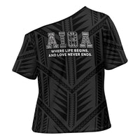 Samoa Aiga Cross Shoulder Shirt Samoan Tribal Pattern LT05 - Polynesian Pride