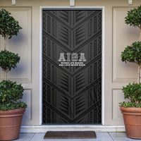 Samoa Aiga Door Cover Samoan Tribal Pattern LT05 Black - Polynesian Pride