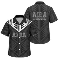 Samoa Aiga Family Matching Long Sleeve Bodycon Dress and Hawaiian Shirt Samoan Tribal Pattern LT05 Son's Shirt Black - Polynesian Pride